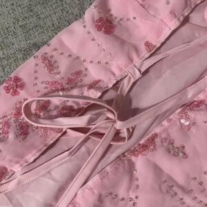 Elegant Pink Embellished Women's Robe